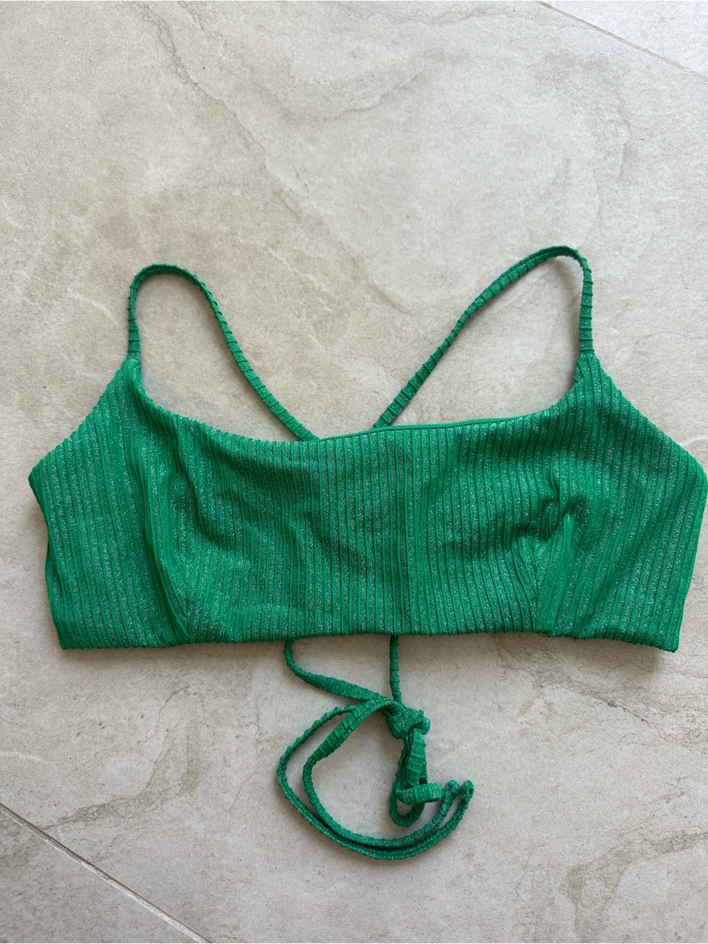 Andie Metallic Swim Top Size Large